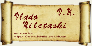 Vlado Miletaški vizit kartica